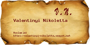 Valentinyi Nikoletta névjegykártya